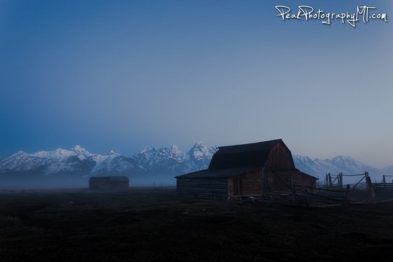 The scene I came upon when  I arrived at Mormon Row Barn in the Tetons to shoot the sunrise. (click the image to buy a print!)